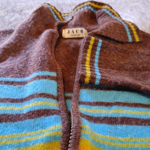 VTG Jaco fashion brown orange wool sweater XS/S - Picture 2 of 4